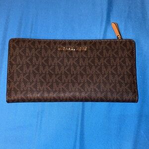 Michael Kors Dark Brown Zip Wallet